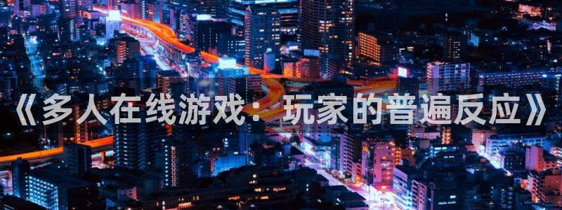 ag街机子最好看的小说：《多人在线游戏：玩家的普遍反应》
